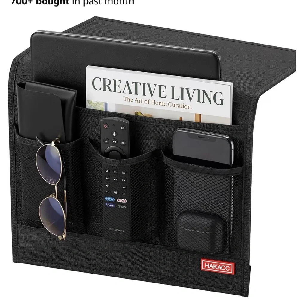 Black Travel Organizer Pouch bedside